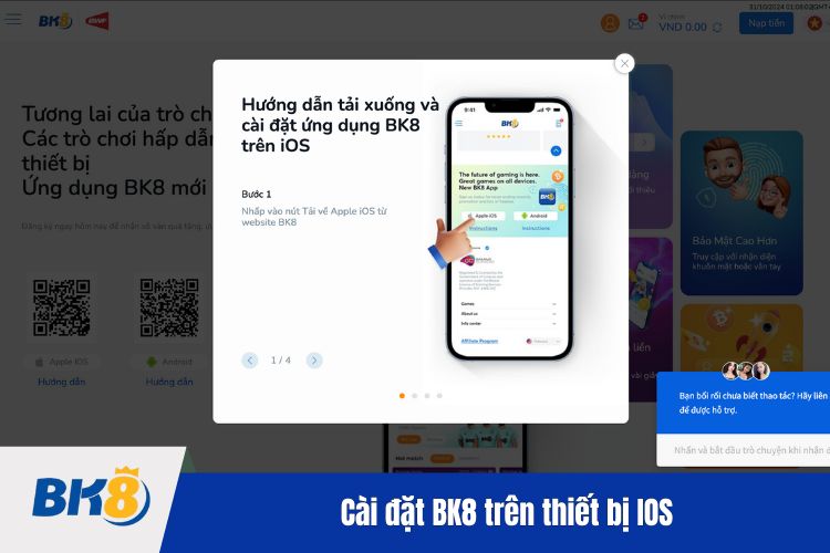 Cài đặt BK8 trên thiết bị IOS